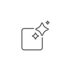 Ai generated icon. Simple outline style. AI star and square, artificial intelligence, computer help assistant, technology concept. Thin line symbol. Vector illustration isolated. Editable stroke.