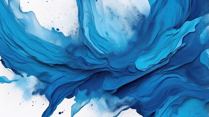Abstract blue watercolor painting background or texture art pattern.
