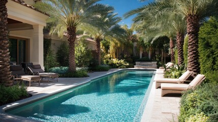 Fototapeta premium Luxury Poolside Oasis