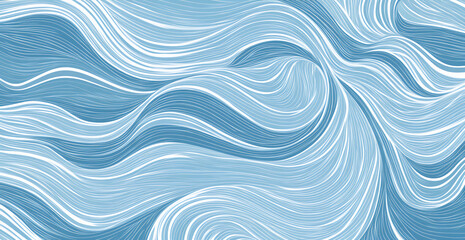 A blue and white wave pattern