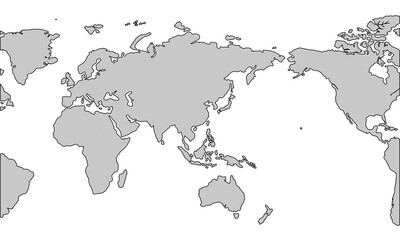 Flat vector world map with clear country.