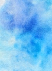 Fototapeta premium Abstract blue and white watercolor texture with flowing wave-like patterns. Soft artistic background design for cards and wallpapers.