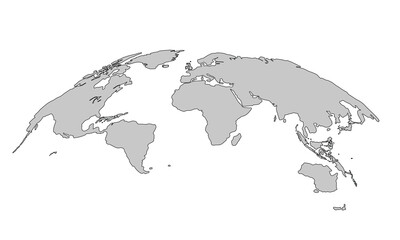 Vector illustration of a world map, 3d perspective.