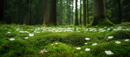 Forest Floor with Blooming Flowers
