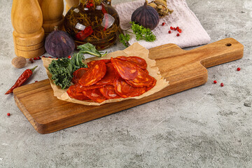 Italian salami sausage Pepperoni slices