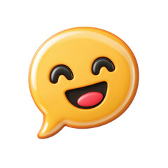 Fototapeta premium A cheerful emoji icon representing happiness and positive communication., isolated on a transparent background.