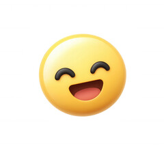 Fototapeta premium A cheerful smiley face symbolizing happiness and positivity in daily life., isolated on a transparent background.