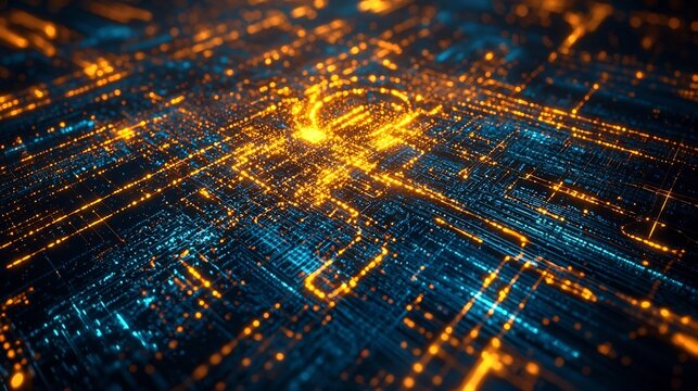 Glowing Fractal Visualizing Quantum Computing s Infinite Data Processing Possibilities