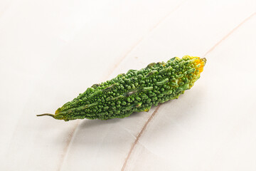 Raw green exotic tropical bitter melon