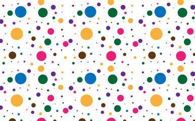 Creative seamless geometric pattern design, colorful polka dots, children's wallpaper for children's room, circles, vector wallpaper, colorful, colors