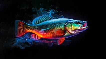 Fototapeta premium Largemouth Bass Against the Dark