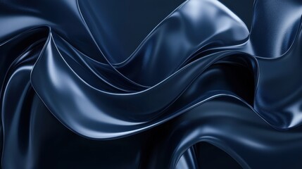 Obraz premium Abstract fluid shapes flowing across the background, bold and saturated colors moving from Sapphire Blue to Navy, 3D effect