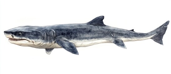 Obraz premium Watercolor Illustration of a Greenland Shark