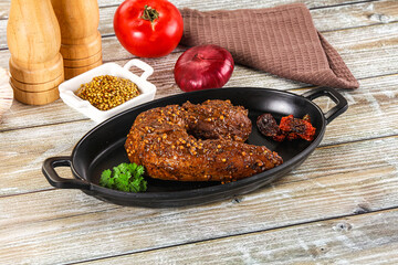 Baked pork tenderloin with mustard