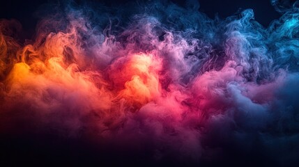 Fototapeta premium Abstract Colorful Smoke Clouds Vivid Swirling Nebula Fantasy Background Texture