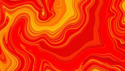 Obraz premium Swirling abstract patterns in vibrant red and yellow colors for modern design