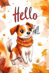 Fall season greeting card template design.