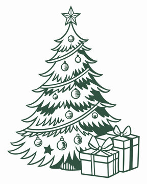 Christmas tree with gifts