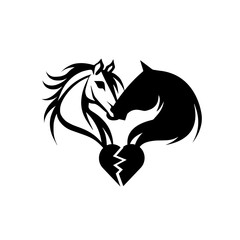 HORSES VECTOR HEART