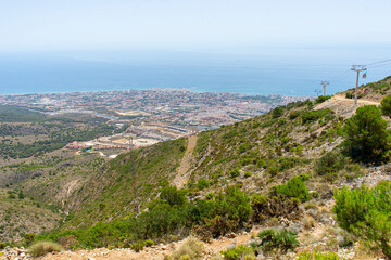 Panoramic View of Benalmádena Hills and Mediterranean Coastline in Málaga