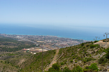 Panoramic View of Benalmádena Hills and Mediterranean Coastline in Málaga