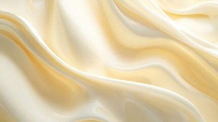 Fototapeta premium Abstract fluid shapes flowing across the background, bold and saturated colors moving from Ivory to Cream, 3D effect