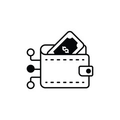 Virtual Wallet vector icon