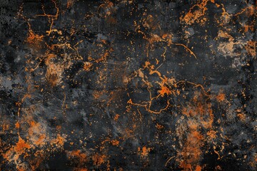  Black and orange rust metal surface. Detailed photo textured background