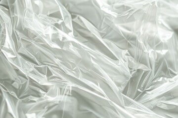 Obraz premium Crumpled sheet of polythene plastic wrap. Detailed photo textured background