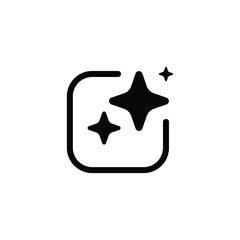 Ai generated icon. Simple outline style. AI star and square, artificial intelligence, computer help assistant, technology concept. Thin line symbol. Vector illustration isolated.