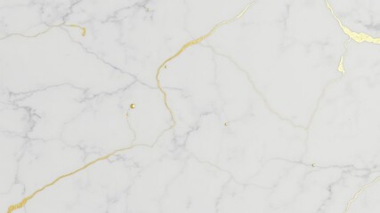Fototapeta premium Gold leaf pattern on white marble surface, marble, gold accents, luxury decor
