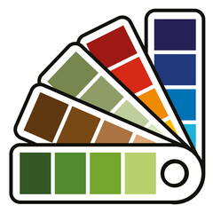 Color Palette Paper Icon Isolated on White Background