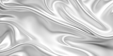 Abstract wavy metallic silver cloth with sleek and modern design, 3d render, silver, cloth