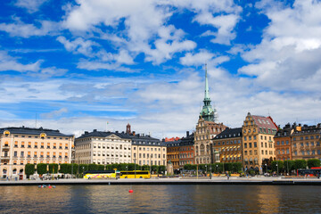 Obraz premium スウェーデン ストックホルム旧市街 ガムラスタンの街並み