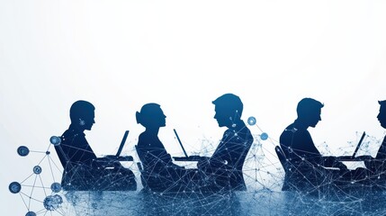 Team leaders brainstorming with group in a futuristic workspace virtual environment digital collaboration creative development