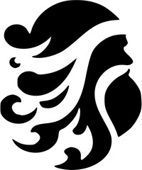 Modern Black and White Santa Claus Silhouette - Minimalist Christmas Illustration