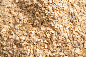Oat-flakes. Close up view. Healthy food