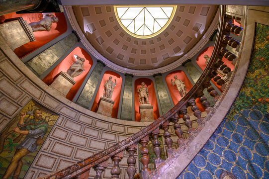 Milan, Italy - 17.10.2024: Interior of the Biblioteca and Pinacoteca Ambrosiana or Ambrosian Library and Art Gallery