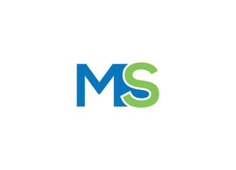 Letter MS logo design with vector icon template