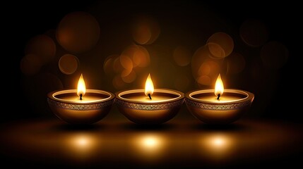 A vibrant illustration of Diwali lanterns and diya lamps glowing against a dark backdrop, celebrating the festival of lights.