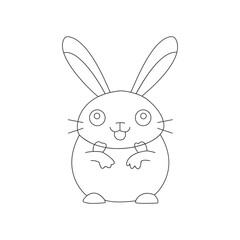 Victor's Rabbit: Minimalist Line Art Illustration on White