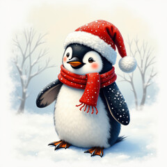 penquin on the snow