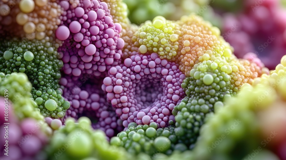 Poster Abstract Colorful Sphere Clusters Create a Unique Texture