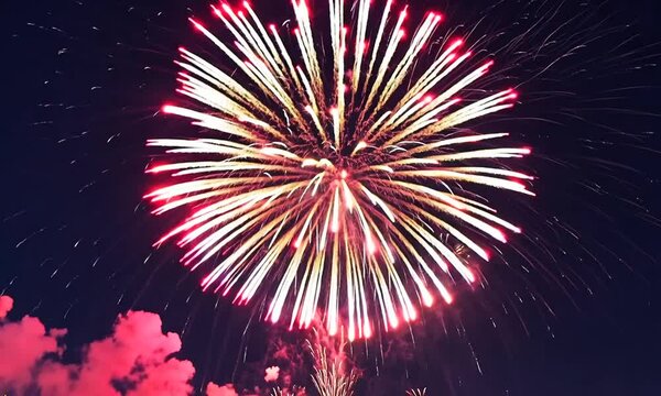 fireworks in the night sky