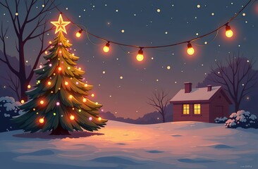 Fototapeta premium Christmas lights on a transparent background