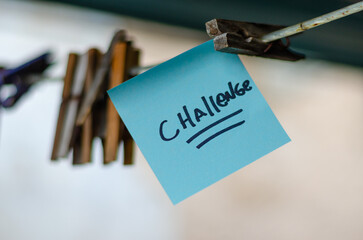 Motivational Word In A BlueSquare Paper Outdoor Composition