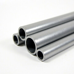 Fototapeta premium Different round metal pipes on white background