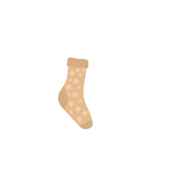 Set of colored socks illustrations with different patterns. Illustration of warm socks to wear in winter. 