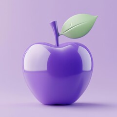 Vibrant Purple Apple: A Minimalist Fruit Composition
