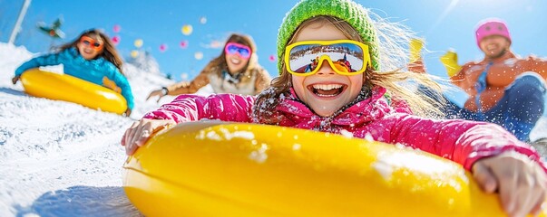 Joyful Winter Fun with Friends on Snow Tubing Adventure